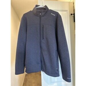 Hi-Tec Jacket Men's Navy Blue Dri Tec Water Repellent Pockets Full Zipper Size L
